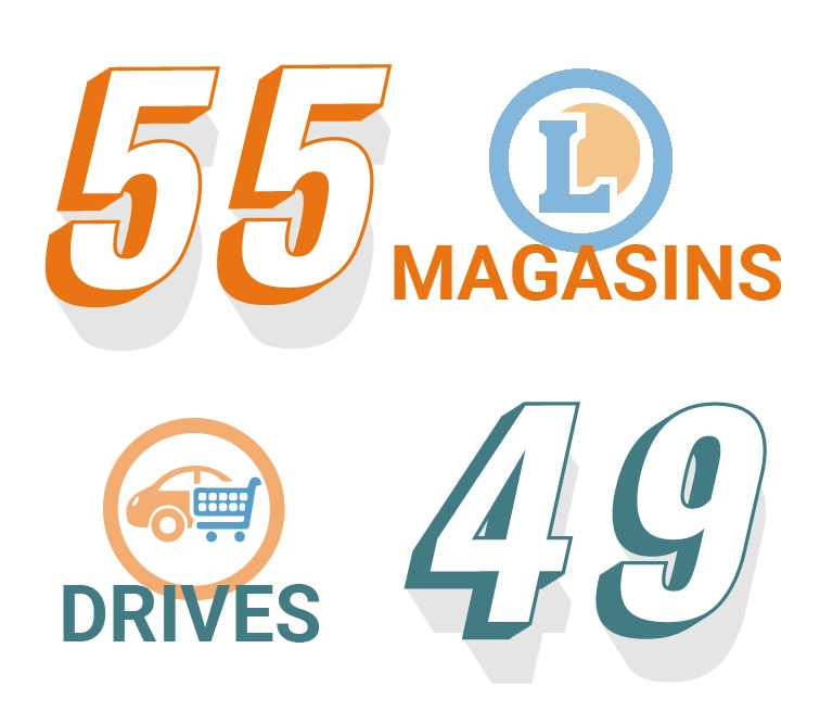 55 magasins & 49 drives